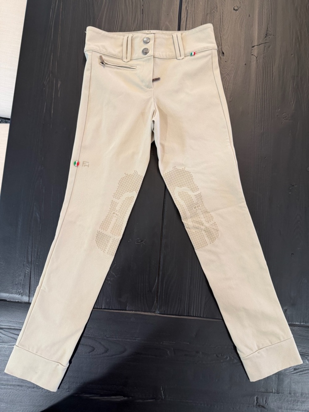 Kids For Horses Jody Jodhpurs, Tan, Girls Size 8 (Front Zip)
